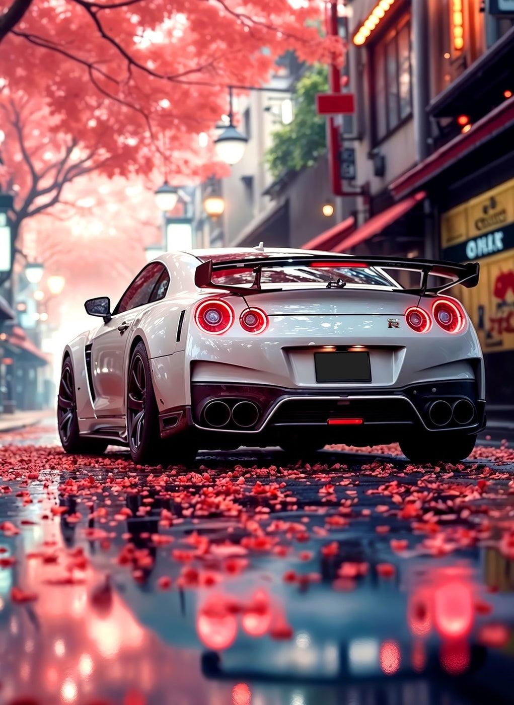 Nissan GTR — Autumn metal poster artwork